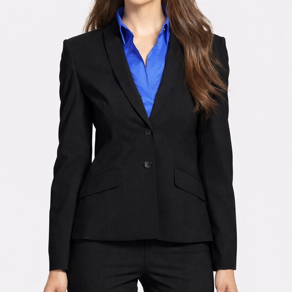 BOSS Hugo Boss Jaellita Black Wool Tailored Blazer US 4 | Structured Suit Jacket